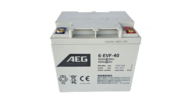 ΜΠΑΤΑΡΙΑ AEG MOTIVE 6-EVF-40 ΒΑΘΕΙΑΣ ΕΚΦΟΡΤΙΣΗΣ VRLA GEL 12V52AH c20